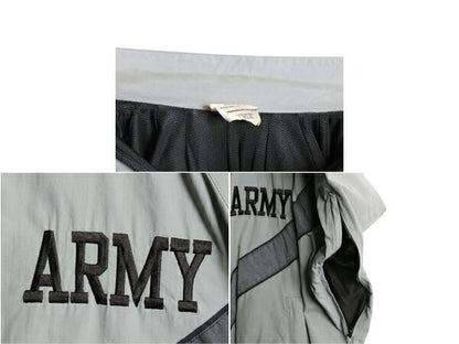 00s 米軍実物 US ARMY ナイロン トレーニング ジャケット SMALL REGULAR / 01年製 オールド 軍物 IPFU ミリタリー ブルゾン ジャンパー 灰