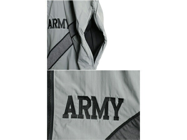 90s 米軍実物 US ARMY ナイロン トレーニング ジャケット MEDIUM SHORT 古着 99年製 オールド 軍物 PFU ミリタリー ブルゾン ジャンパー 灰
