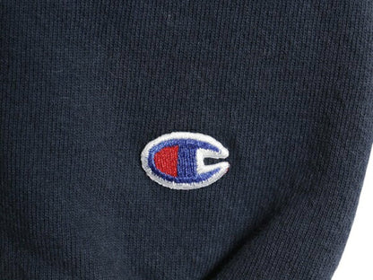 90s チャンピオン ワンポイント スウェット メンズ レディース L 古着 90年代 オールド Champion 裏起毛 トレーナー スクリプト ロゴ 刺繍