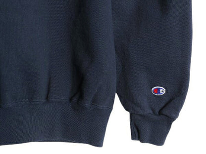 90s チャンピオン ワンポイント スウェット メンズ レディース L 古着 90年代 オールド Champion 裏起毛 トレーナー スクリプト ロゴ 刺繍