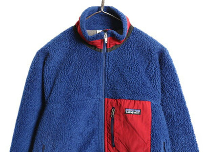 パタゴニア クラシック レトロX ジャケット メンズ S 古着 10年製 Patagonia フルジップ アウトドア パイル フリース ツートン ブルゾン 青