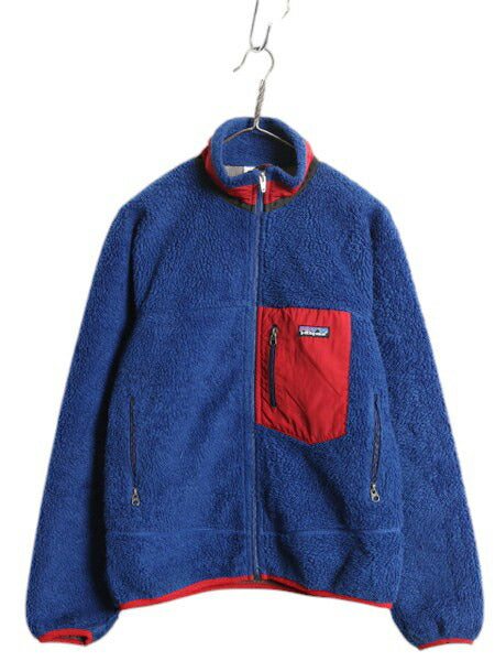 パタゴニア クラシック レトロX ジャケット メンズ S 古着 10年製 Patagonia フルジップ アウトドア パイル フリース ツートン ブルゾン 青