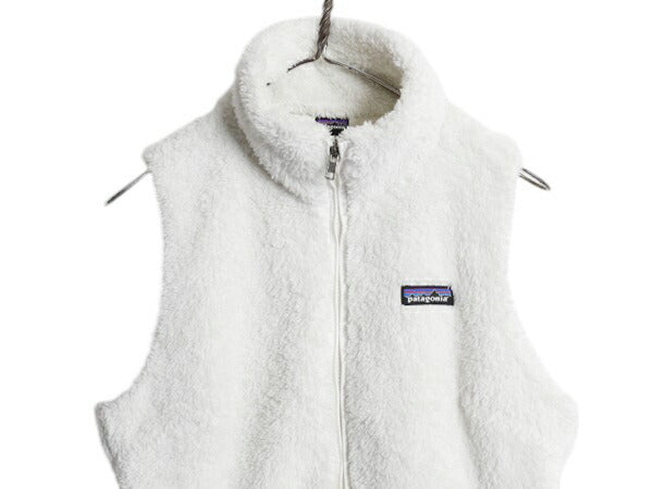 パタゴニア ロスガトス フリース ベスト レディース M / 16年製 Patagonia ハイ パイル ボア 重ね着 フルジップ アウトドア ハイネック 白