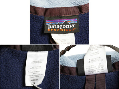 パタゴニア シンチラ フリース ベスト レディース S / 古着 06年製 Patagonia アウトドア フルジップ 重ね着 前開き ハイネック ネイビー