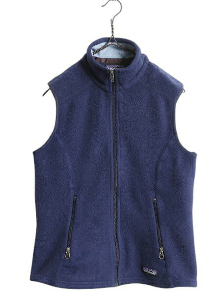 パタゴニア シンチラ フリース ベスト レディース S / 古着 06年製 Patagonia アウトドア フルジップ 重ね着 前開き ハイネック ネイビー