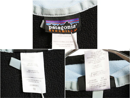 00s パタゴニア シンチラ フリース ベスト レディース М オールド 05年製 Patagonia アウトドア フルジップ 重ね着 前開き ハイネック 黒