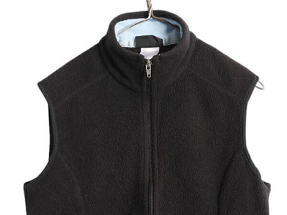 00s パタゴニア シンチラ フリース ベスト レディース М オールド 05年製 Patagonia アウトドア フルジップ 重ね着 前開き ハイネック 黒