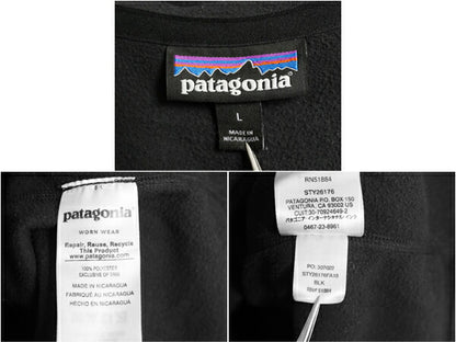 パタゴニア マイクロD ハーフジップ フリース プルオーバー メンズ L 18年製 Patagonia ロンT 長袖 Tシャツ アウトドア ハイネック 薄手 黒