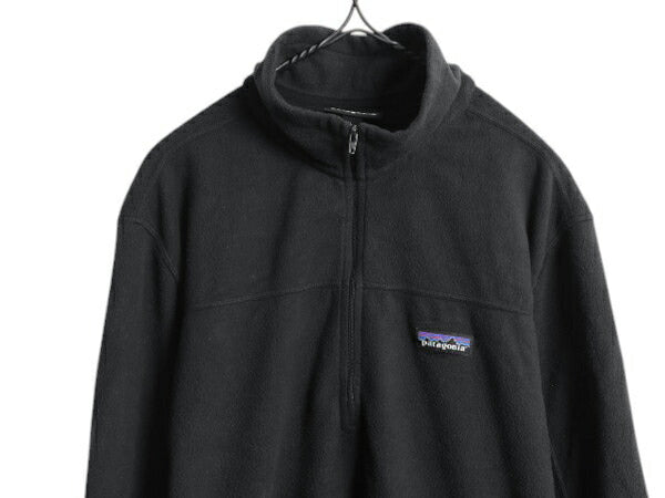 パタゴニア マイクロD ハーフジップ フリース プルオーバー メンズ L 18年製 Patagonia ロンT 長袖 Tシャツ アウトドア ハイネック 薄手 黒