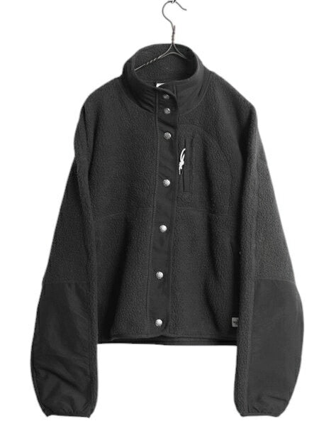 US企画 ノースフェイス クラグモント フリース ジャケット レディース S / カーディガン ハイネック ボア パイル 短丈 ブルゾン ブラック