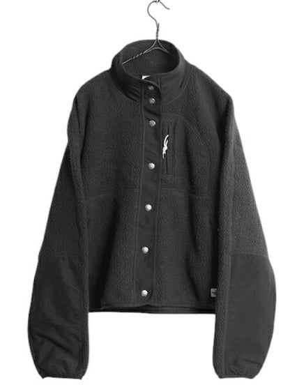 US企画 ノースフェイス クラグモント フリース ジャケット レディース S / カーディガン ハイネック ボア パイル 短丈 ブルゾン ブラック