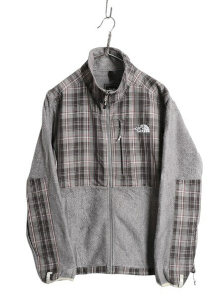 ノースフェイス デナリ ジャケット レディース L / The North Face DENALI フリース ナイロン フルジップ ブルゾン チェック アウトドア 灰