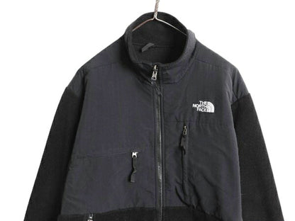 ノースフェイス デナリ ジャケット メンズ M 古着 The North Face DENALI フリース ナイロン ブルゾン フルジップ アウトドア ブラック 黒