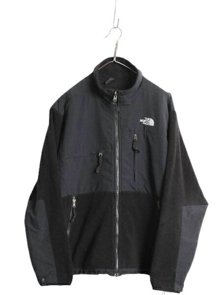 ノースフェイス デナリ ジャケット メンズ M 古着 The North Face DENALI フリース ナイロン ブルゾン フルジップ アウトドア ブラック 黒