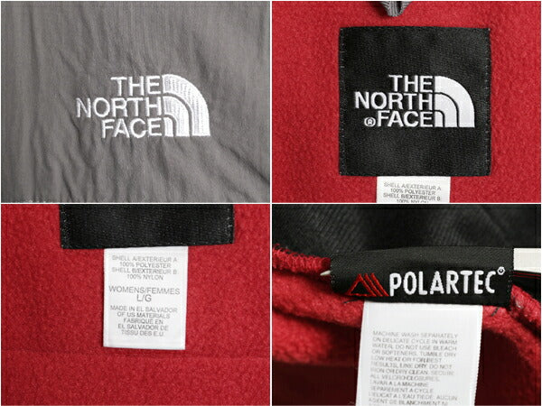 ノースフェイス デナリ ジャケット レディース L The North Face DENALI フリース ナイロン フルジップ ブルゾン アウトドア グレー レッド
