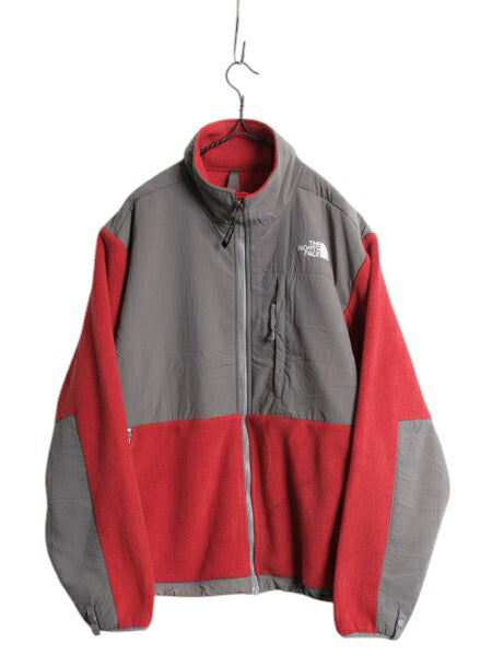 ノースフェイス デナリ ジャケット レディース L The North Face DENALI フリース ナイロン フルジップ ブルゾン アウトドア グレー レッド