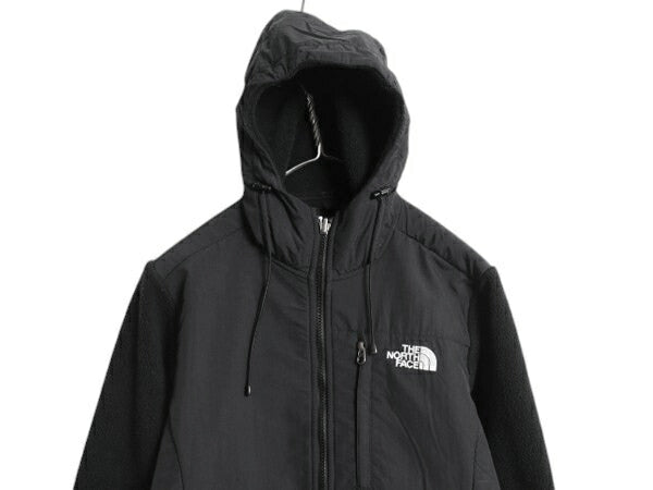 ノースフェイス フード付き デナリ ジャケット レディース S / The North Face DENALI フリース ナイロン パーカー フルジップ ブルゾン 黒