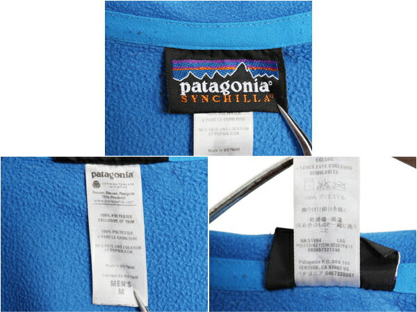 パタゴニア シンチラ マイクロD ハーフジップ フリース プルオーバー メンズ M / 11年製 Patagonia ロンT 長袖 Tシャツ ハイネック 薄手 青