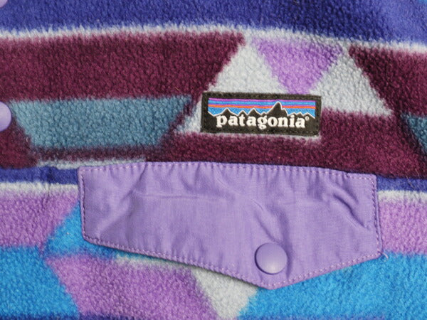 パタゴニア ネイティブ 総柄 ライトウェイト シンチラ スナップT レディース S / 古着 14年製 PATAGONIA フリース プルオーバー ジャケット