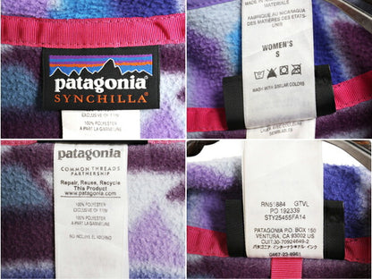 パタゴニア ネイティブ 総柄 ライトウェイト シンチラ スナップT レディース S / 古着 14年製 PATAGONIA フリース プルオーバー ジャケット