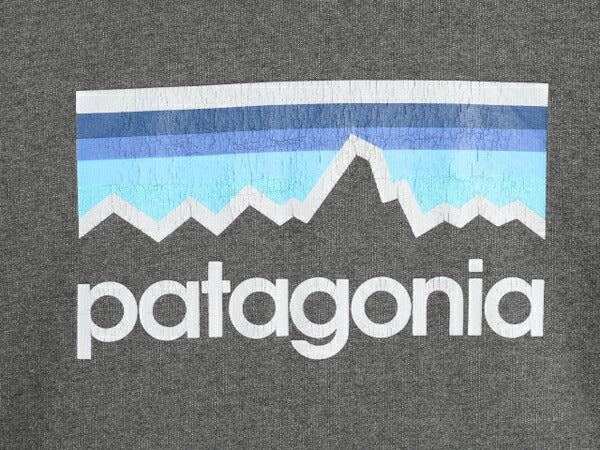 パタゴニア プリント スウェット フード パーカー メンズ S 古着 15年製 Patagonia トレーナー プルオーバー ストレッチ アウトドア グレー