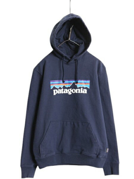 パタゴニア プリント スウェット フード パーカー メンズ S 古着 19年製 Patagonia トレーナー プルオーバー ストレッチ アウトドア 裏起毛