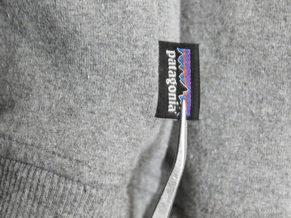 パタゴニア プリント スウェット フード パーカー メンズ M / 19年製 Patagonia トレーナー プルオーバー ストレッチ アウトドア 裏起毛 灰