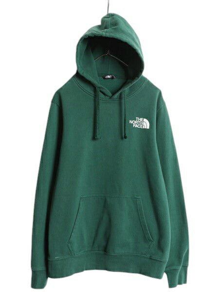 ノースフェイス 両面 プリント スウェット フード パーカー メンズ M / 古着 The North Face プルオーバー トレーナー アウトドア 裏起毛