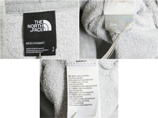 ノースフェイス プリント スウェット フード パーカー メンズ S / 古着 The North Face 裏起毛 プルオーバー トレーナー アウトドア グレー