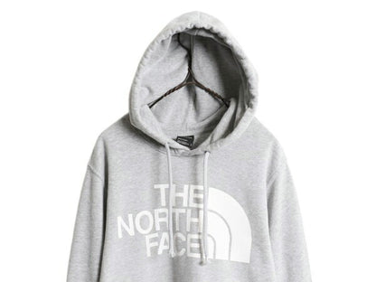 ノースフェイス プリント スウェット フード パーカー メンズ S / 古着 The North Face 裏起毛 プルオーバー トレーナー アウトドア グレー
