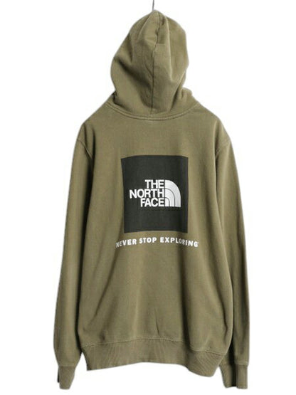 US企画 ノースフェイス 両面 プリント スウェット フード パーカー メンズ M / The North Face プルオーバー トレーナー アウトドア 裏起毛