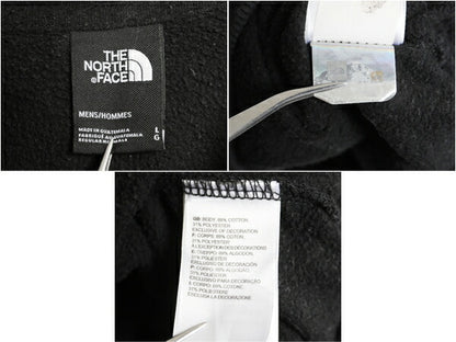ノースフェイス プリント スウェット フード パーカー メンズ L 古着 The North Face 裏起毛 プルオーバー トレーナー アウトドア ブラック