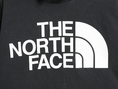 ノースフェイス プリント スウェット フード パーカー メンズ L 古着 The North Face 裏起毛 プルオーバー トレーナー アウトドア ブラック