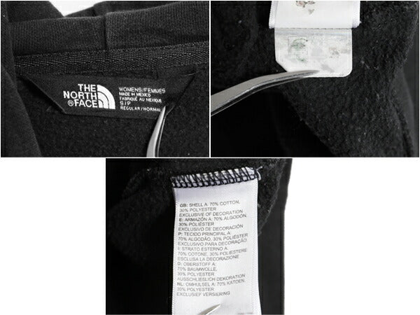 ノースフェイス プリント スウェット フード パーカー レディース S The North Face アウトドア プルオーバー トレーナー 裏起毛 ブラック