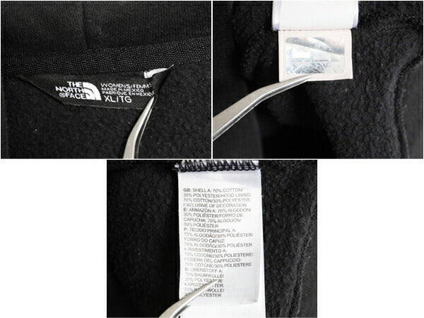ノースフェイス プリント スウェット フード パーカー レディース XL The North Face アウトドア プルオーバー トレーナー 裏起毛 ブラック