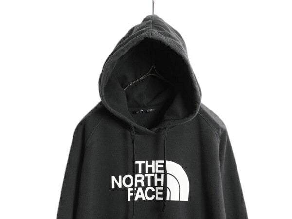 ノースフェイス プリント スウェット フード パーカー レディース XL The North Face アウトドア プルオーバー トレーナー 裏起毛 ブラック