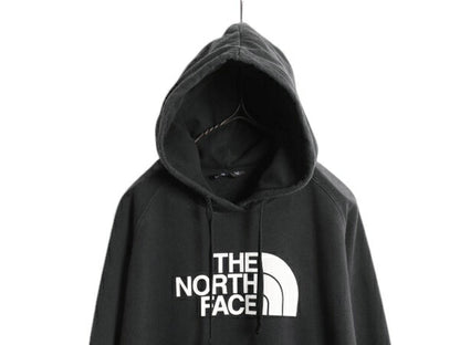 ノースフェイス プリント スウェット フード パーカー レディース XL The North Face アウトドア プルオーバー トレーナー 裏起毛 ブラック