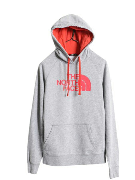 ノースフェイス プリント スウェット フード パーカー レディース S The North Face プルオーバー トレーナー 裏起毛 アウトドア ツートン