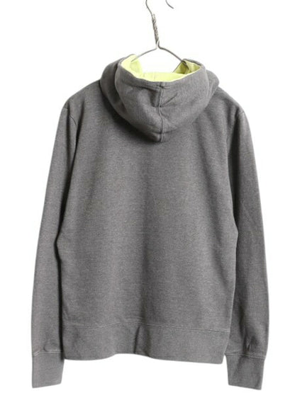 US企画 ノースフェイス プリント スウェット フード パーカー レディース M 古着 The North Face トレーナー プルオーバー 裏起毛 ツートン