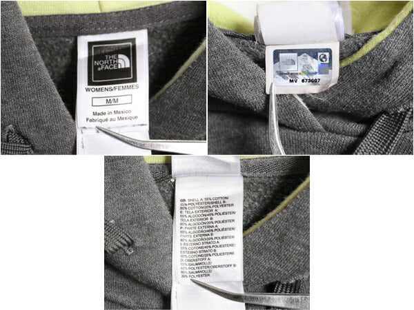 US企画 ノースフェイス プリント スウェット フード パーカー レディース M 古着 The North Face トレーナー プルオーバー 裏起毛 ツートン