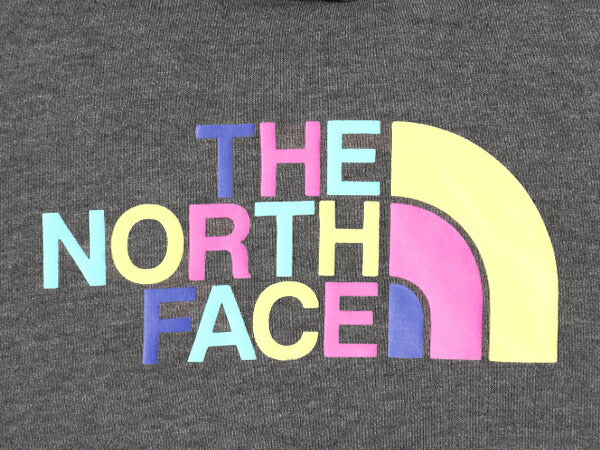 US企画 ノースフェイス プリント スウェット フード パーカー レディース M 古着 The North Face トレーナー プルオーバー 裏起毛 ツートン
