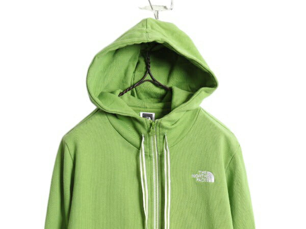 ノースフェイス フルジップ スウェット フード パーカー レディース М The North Face アウトドア トレーナー 裏起毛 ハイネック グリーン