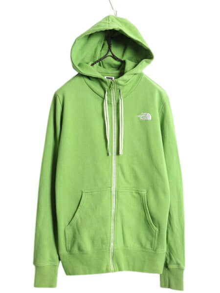 ノースフェイス フルジップ スウェット フード パーカー レディース М The North Face アウトドア トレーナー 裏起毛 ハイネック グリーン