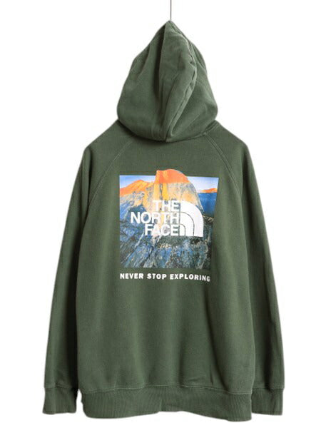 ノースフェイス 両面 プリント スウェット フード パーカー レディース M 古着 The North Face アウトドア プルオーバー トレーナー 裏起毛