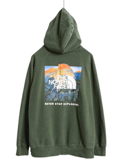ノースフェイス 両面 プリント スウェット フード パーカー レディース M 古着 The North Face アウトドア プルオーバー トレーナー 裏起毛