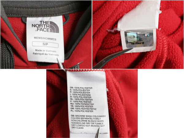 ノースフェイス プリント フード パーカー メンズ S / 古着 The North Face ジャージ 素材 ストレッチ 裏 フリース プルオーバー ツートン