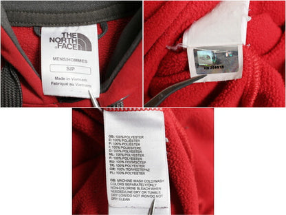 ノースフェイス プリント フード パーカー メンズ S / 古着 The North Face ジャージ 素材 ストレッチ 裏 フリース プルオーバー ツートン