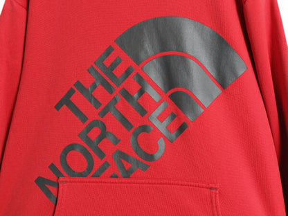ノースフェイス プリント フード パーカー メンズ S / 古着 The North Face ジャージ 素材 ストレッチ 裏 フリース プルオーバー ツートン