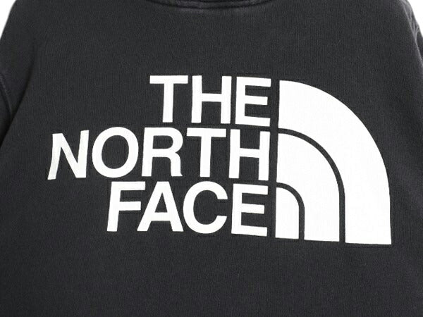 ノースフェイス プリント スウェット フード パーカー メンズ S 古着 The North Face プルオーバー 裏起毛 トレーナー アウトドア 薄手 黒