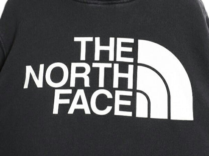ノースフェイス プリント スウェット フード パーカー メンズ S 古着 The North Face プルオーバー 裏起毛 トレーナー アウトドア 薄手 黒